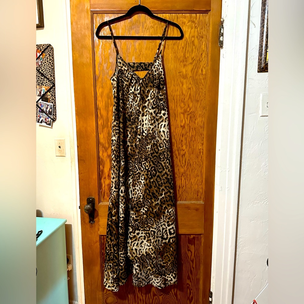 Pink Stitch Leopard Print Dress/ Small Back cutout/ size 2
